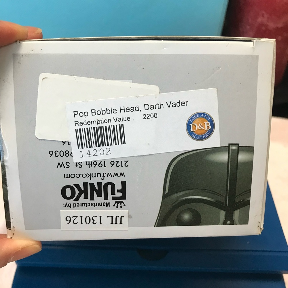 Funko Pop Star Wars Darth Vader #01 Vinyl Bobblehead Large Letter Font Blue Box - Picture 9 of 11